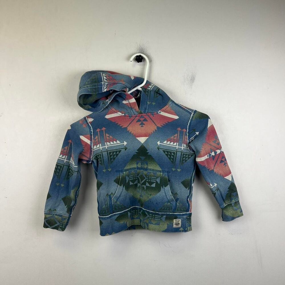 Polo Ralph Lauren Hoodie Southwest Aztec Native Indian Print Size 4 T
